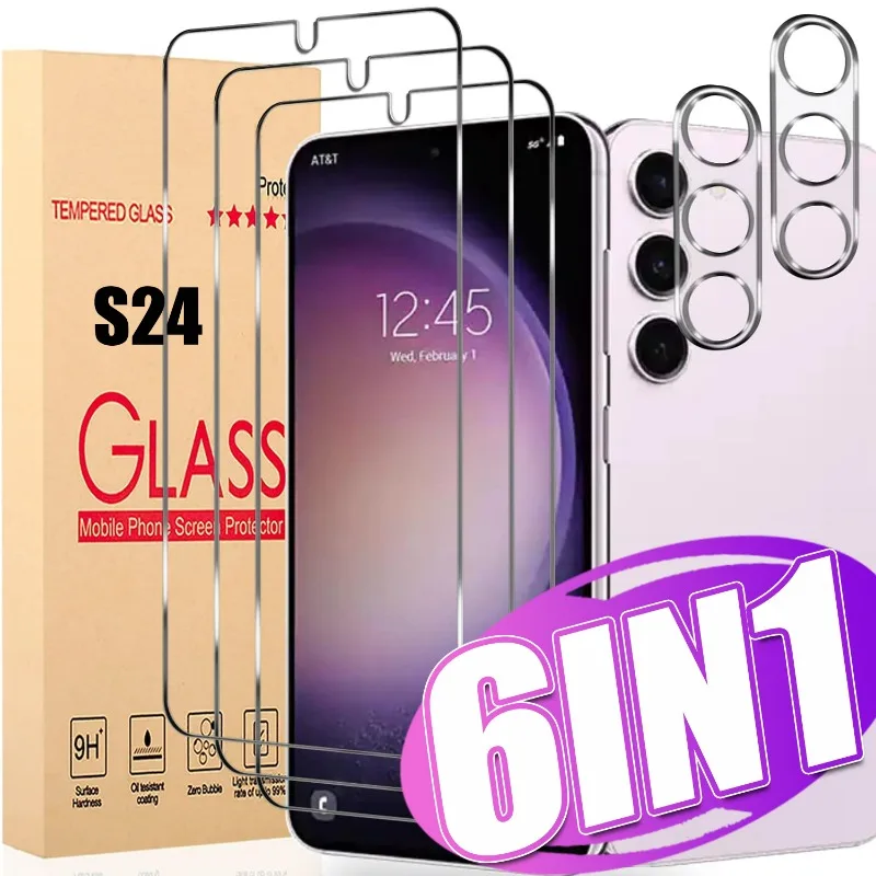 For Samsung Galaxy S24 Plus Ultra Front Screen Protector Back Camera Lens Film Anti-scratch Tempered Glass for Samsung S24Ultra