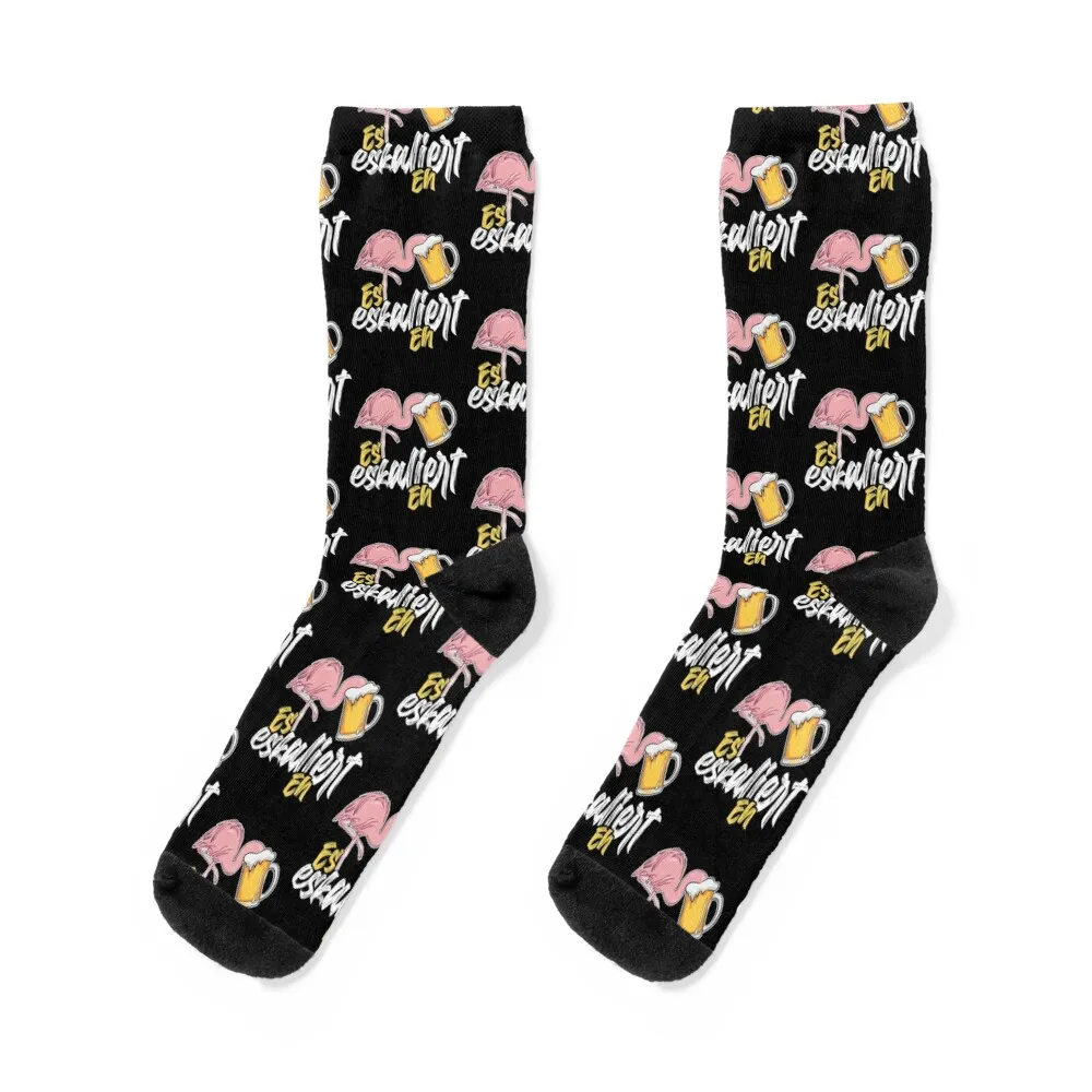 

Trinken T-ShirtEs Eskaliert Eh Flamingo Bier Alkohol Trinken Party Vogel Socks gym Heating sock Mens Socks Women's
