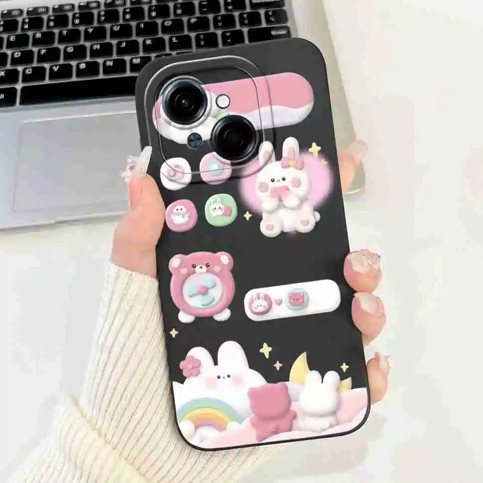 Black Butterfly Ultra-Thin Soft Silicone Case - 6.67 Back Cover
