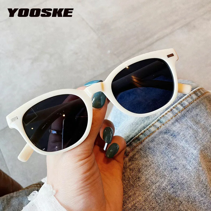 

Классические мужские Квадратные Солнцезащитные очки YOOSKE, модные брендовые дизайнерские ретро женские солнцезащитные очки с заклепками UV400, очки для водителей в стиле Бекхэма