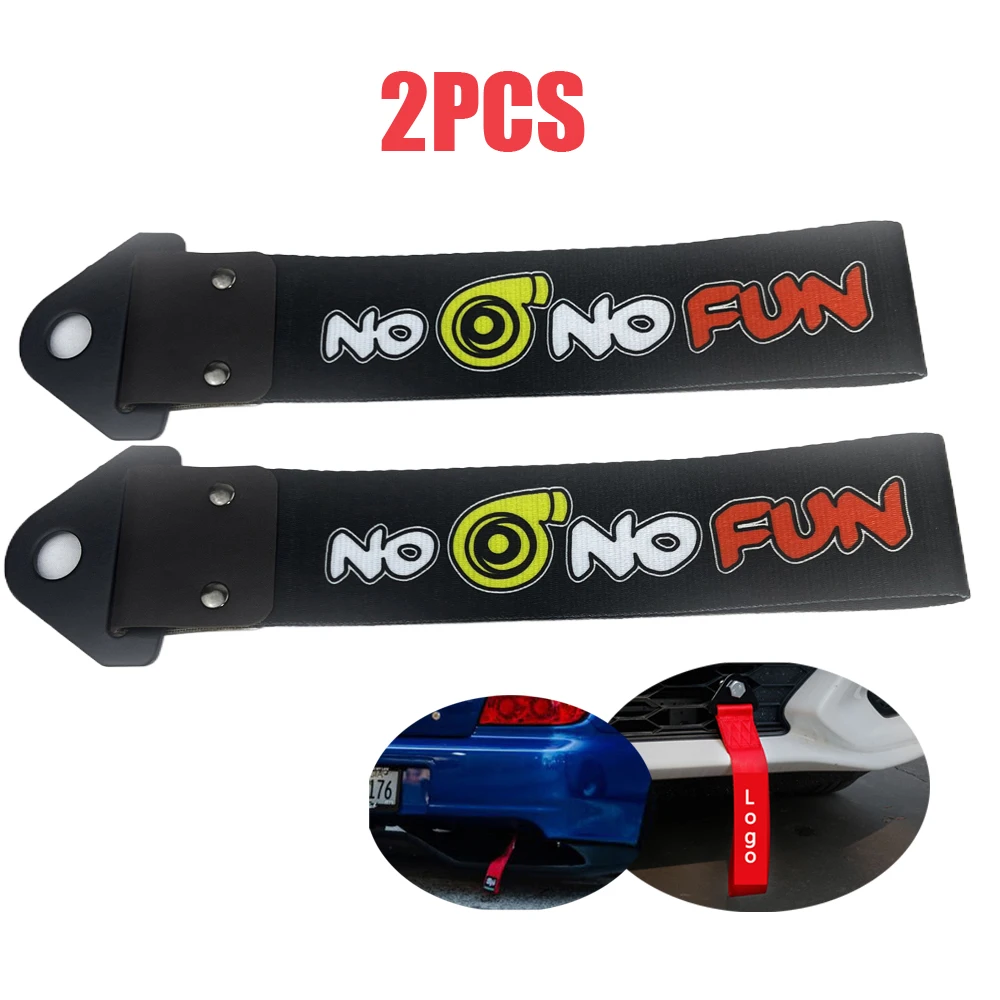 2 шт. автомобильный буксировочный трос ремень для прицепа NO Turbo No Fun внешняя передняя решетка радиатора тяговые точки украшения для Honda Mazda аксессуары