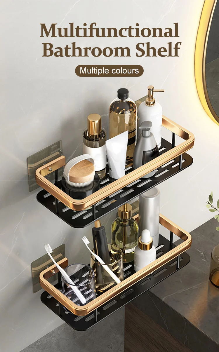 parede, sem broca, Rack de armazenamento Shampoo