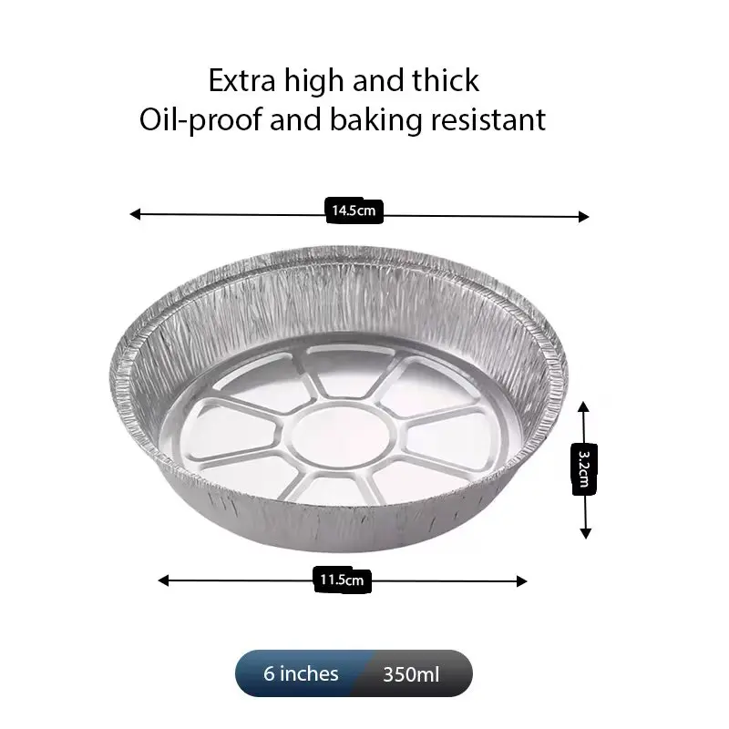 20 Pack 6 Inch Round Aluminium Foil Pans Perfect for Reheating Baking Roasting Meal Prep To-Go Containers for Freezer & Oven
