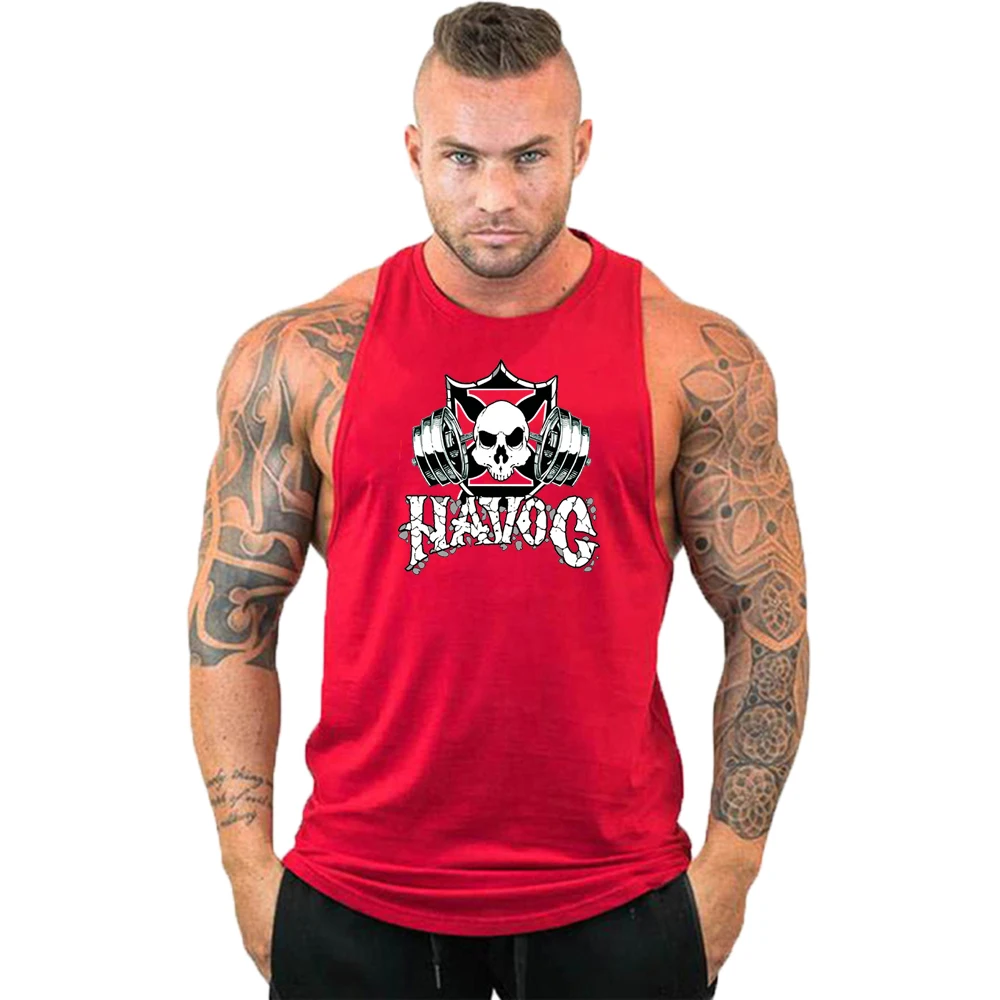 

Brand gym clothing cotton singlets havoc bodybuilding stringer tank top men fitness shirt muscle guys sleeveless vest Tanktop