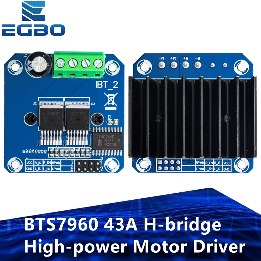 1 ~ 2PCS H-Brücke Hochleistungs-Motortreibermodul, DIY Smart Car Stromdiagnose für Arduino, Doppel BTS7960, 43A, EGBO