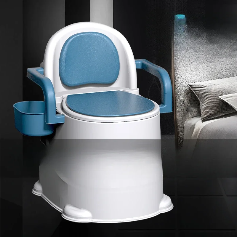 Removable Elderly Commode Chair, Anti-Odor Portable Toilet, Household Bedside Restroom,  Mobile Seat, Flexible Restroom Chair 3