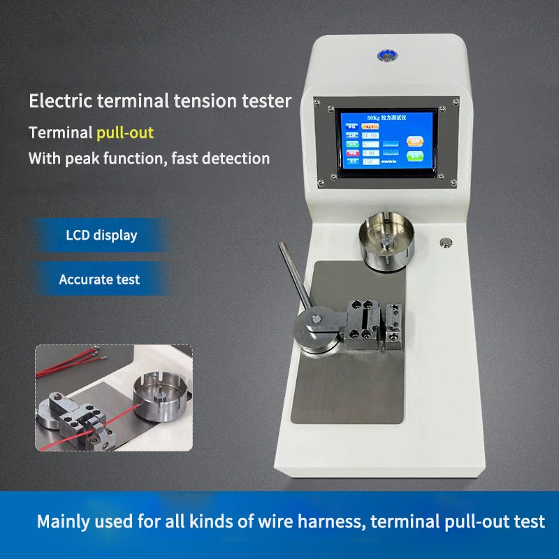 

JC-Q100 Terminal Tension Tester Electric Digital High-Precision Touch Screen Wire Harness Tensile Pull-Off Force Testing Machine