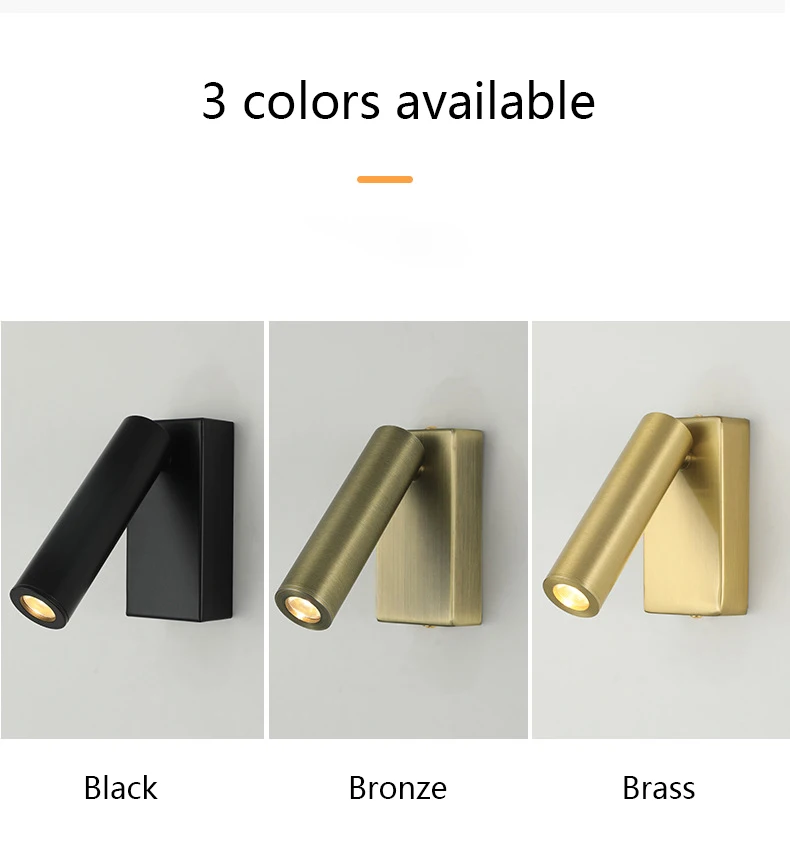 Description Picture 4 of itemClassic 350° Adjustable Angle Led Wall Lamp Bedside Reading Lamp Hotel Bedroom Without Switch Ambiance Rotatable Spotlights