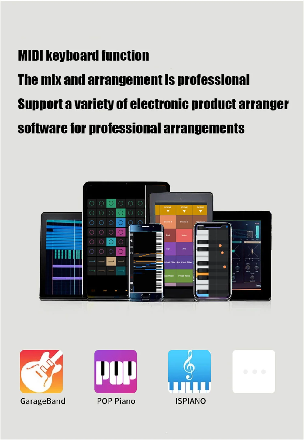 Description Picture 6 of item88 Keys Foldable Musical Piano Professional Midi Controller Electronic Music Synthesizer Digital Organ Instruments Keyboard