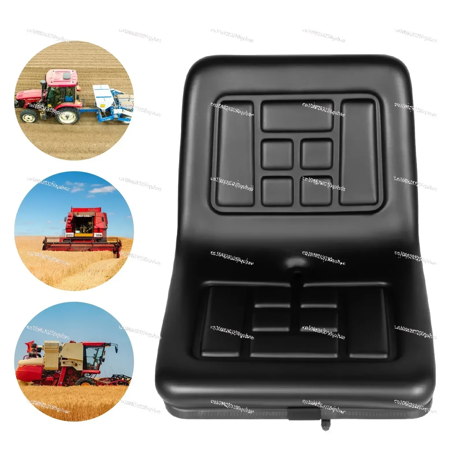 Universal Tractor Seat Adjustable Forklift Truck Seat Compact Lawn Mower Black Waterproof for Farm Machinery Load 100kg