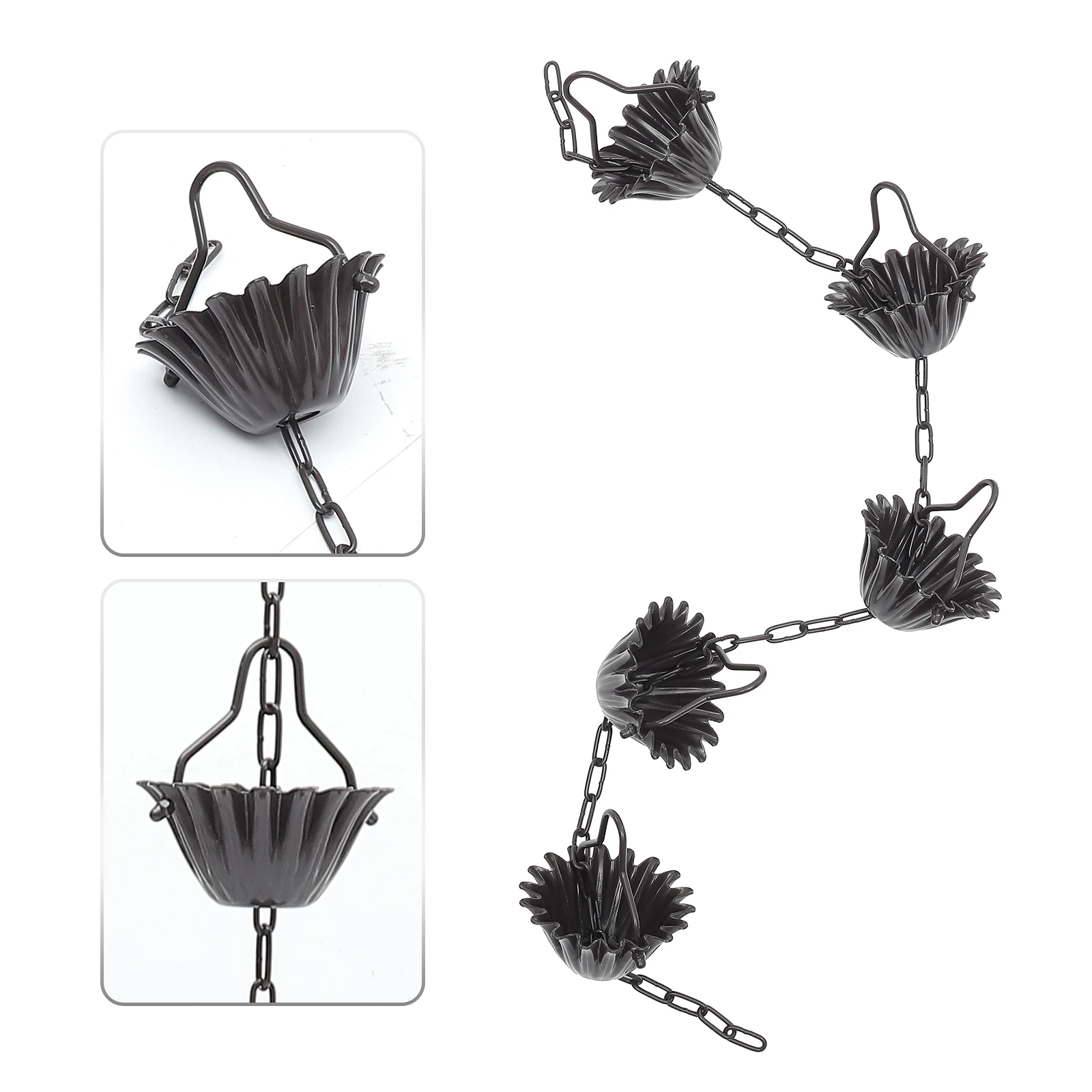 Rain Chain Gutter Chains Catcher Decorative Chimes For Bells Wind Rainwater Cup Basin Unique Downspout Gutters Hanging Spout
