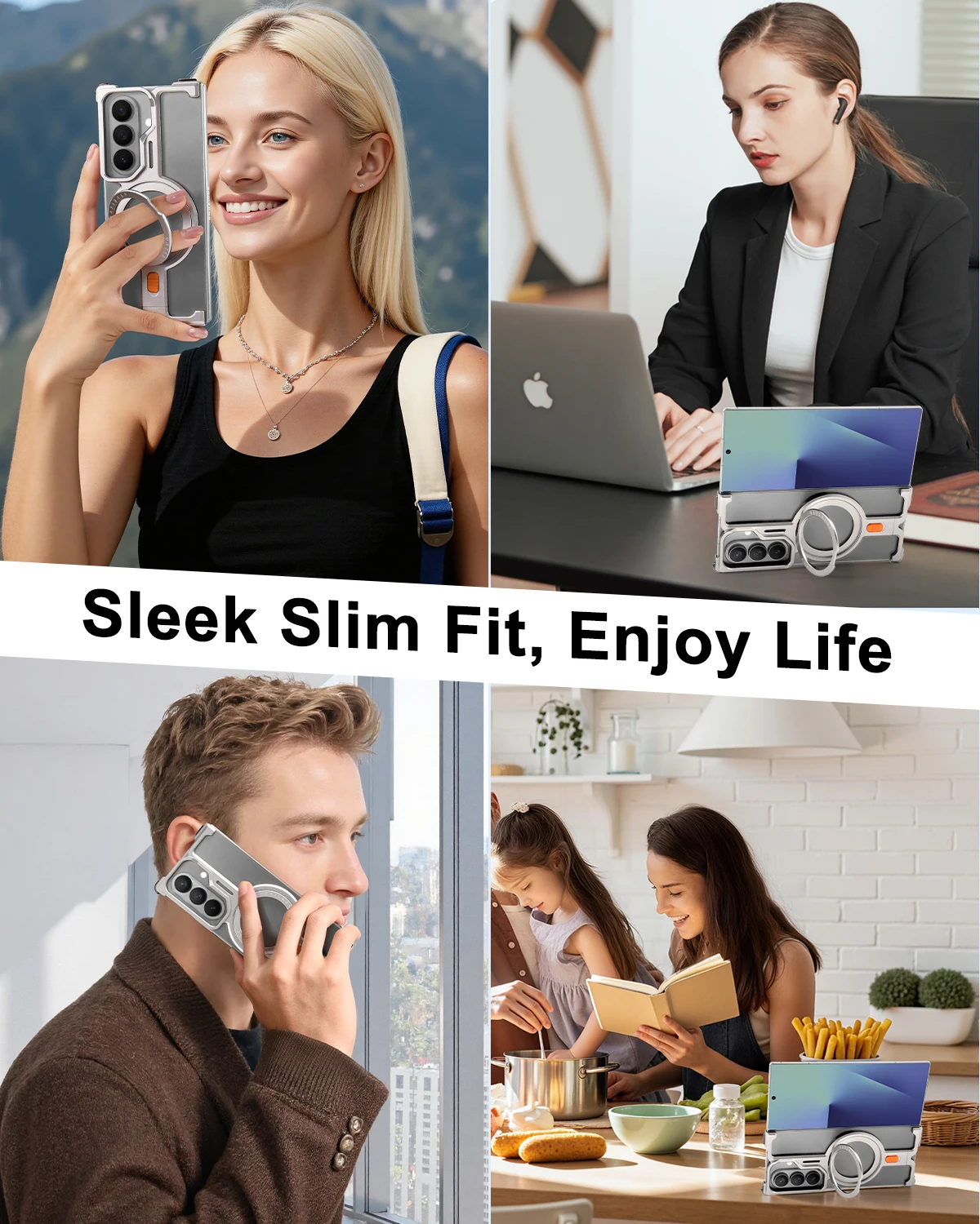 Eary Aluminum Frameless Case for Samsung Galaxy Z Fold 7 With 360°Rotate Magnetic Stand Compatible for Magsafe Wireless Charging