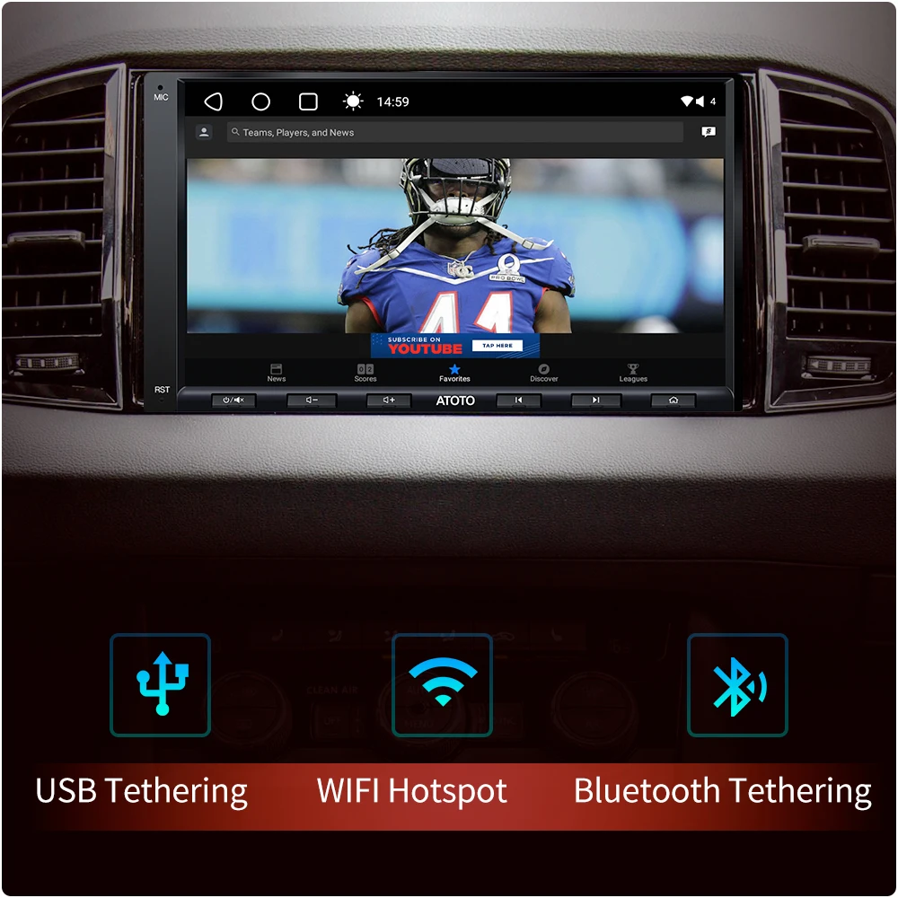 ATOTO autoradio Touch Screen da 7 pollici per Monitor CarPlay Android  doppio Din schermo Stereo per auto Bluetooth WiFi USB MirrorLink GPS