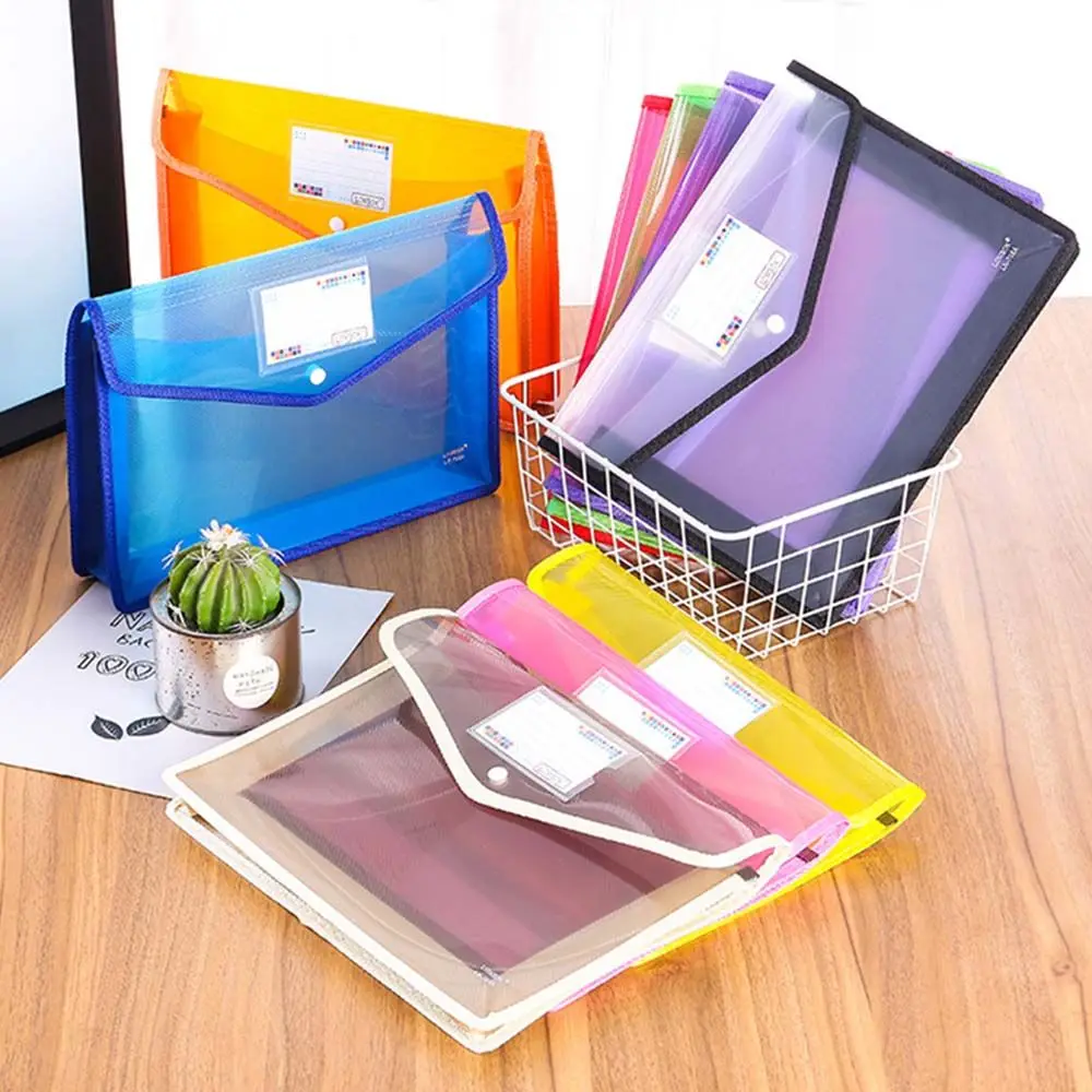 

A4/A5 FilePortable Large Capacity Snap-type File Folder Pvc Portfolio Document Organizers Waterproof Data Pocket Organ File Bag