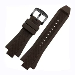 Silicone Replacement Watch Band - Soft and Comfortable Watch Strap for Men (Coffee Black)