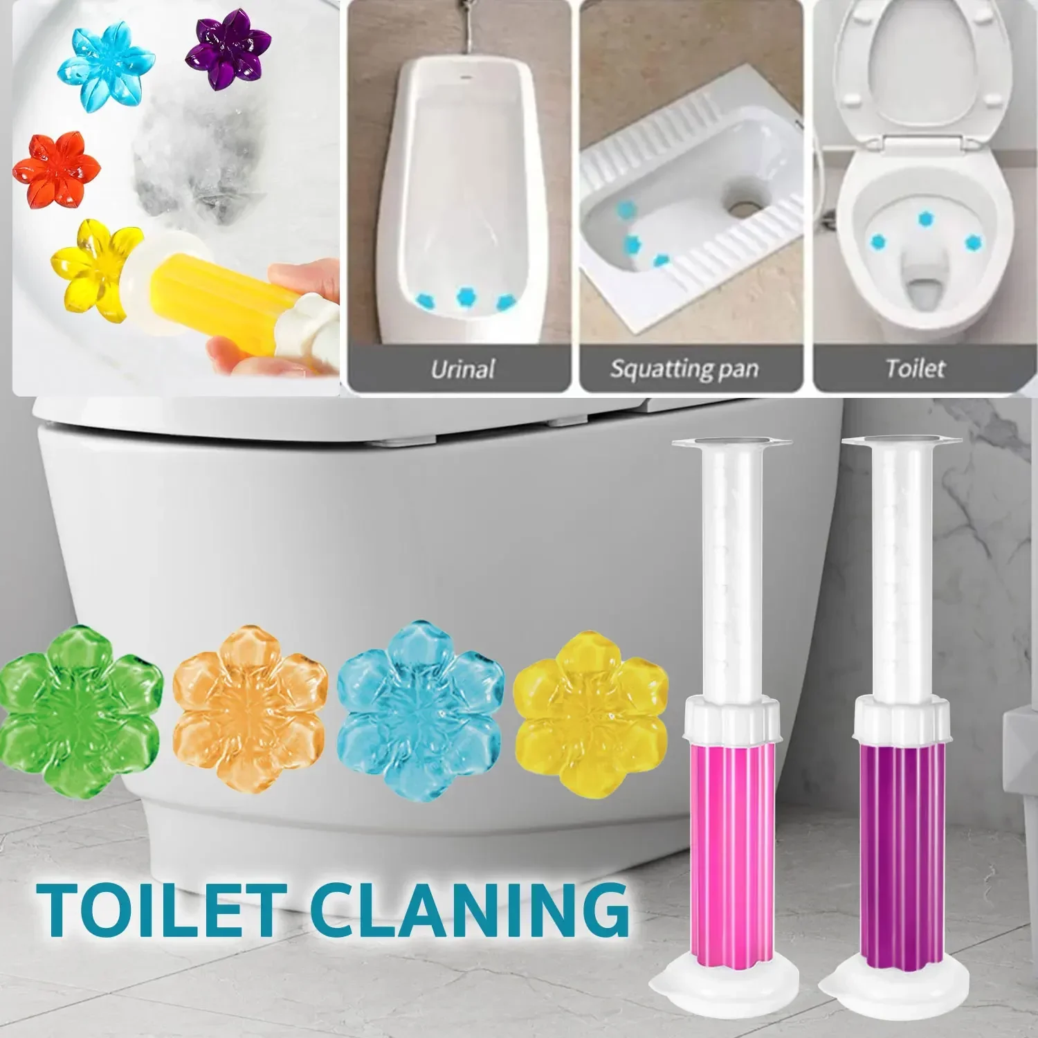 6in 1box floral toilet cleaning gel toilet deodorizing cleaner air freshener aromatherapy deodorizing cleaning and removing odor toilet cleaner gel toilet cleaner