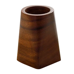 Vintage Walnut Wood Desktop Organizer and Pen Holder (Round Pen Holder)