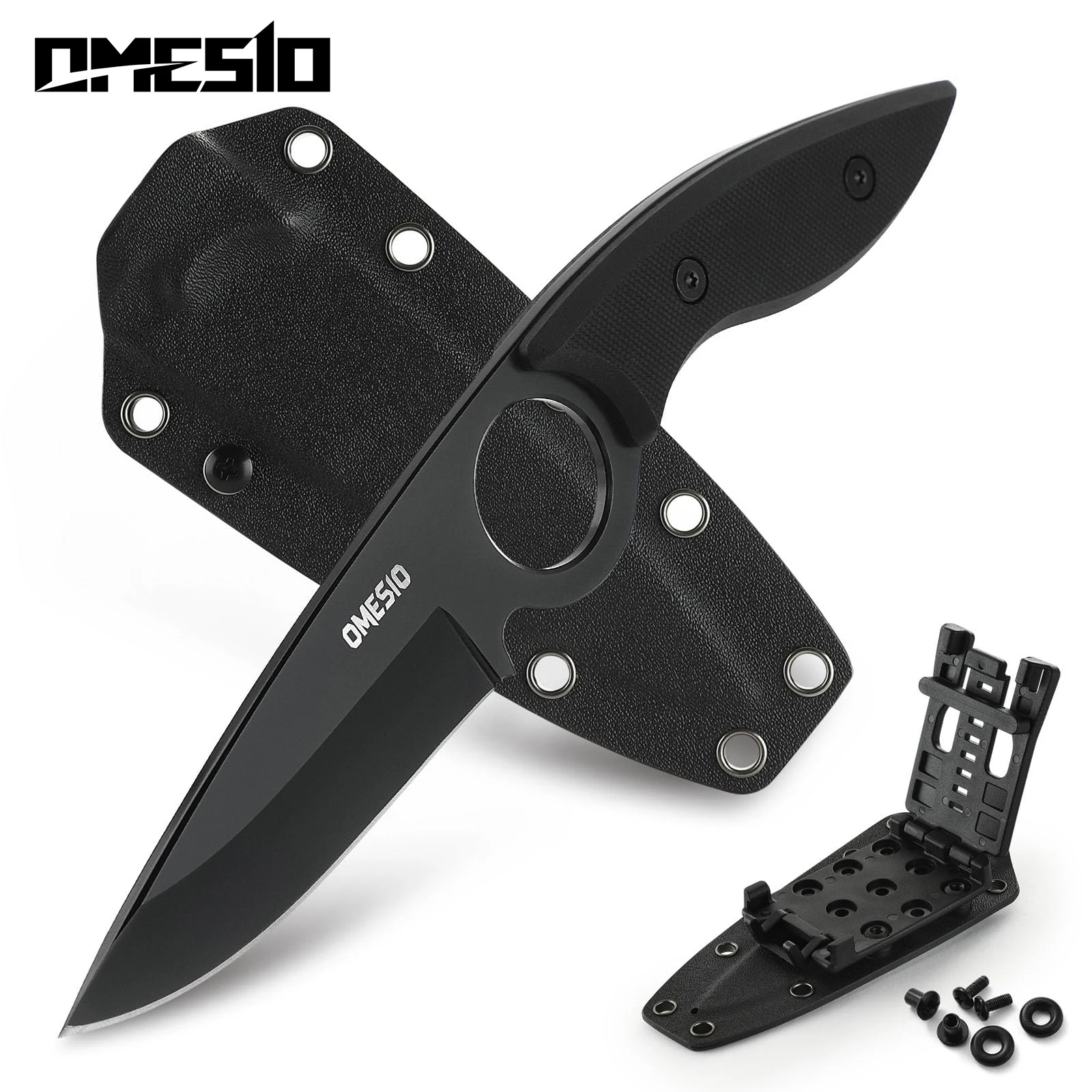 OMESIO Fixed Blade Tactical Knife with Kydex Sheath 1