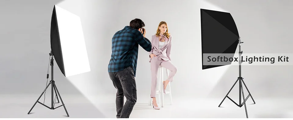 Description Picture 3 of itemPhotography Soft Box Continuous Light System Softbox Studio Photo Lighting Kit With E27 Socket For Portrait Streaming Shooting