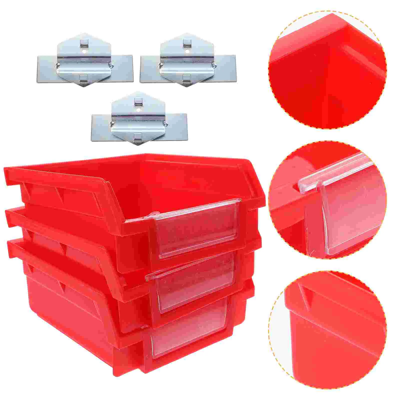 

3 Pcs Storage Box Home Peg Board Bins With Bracket Organiser Utility Abs Pegboard Hanging