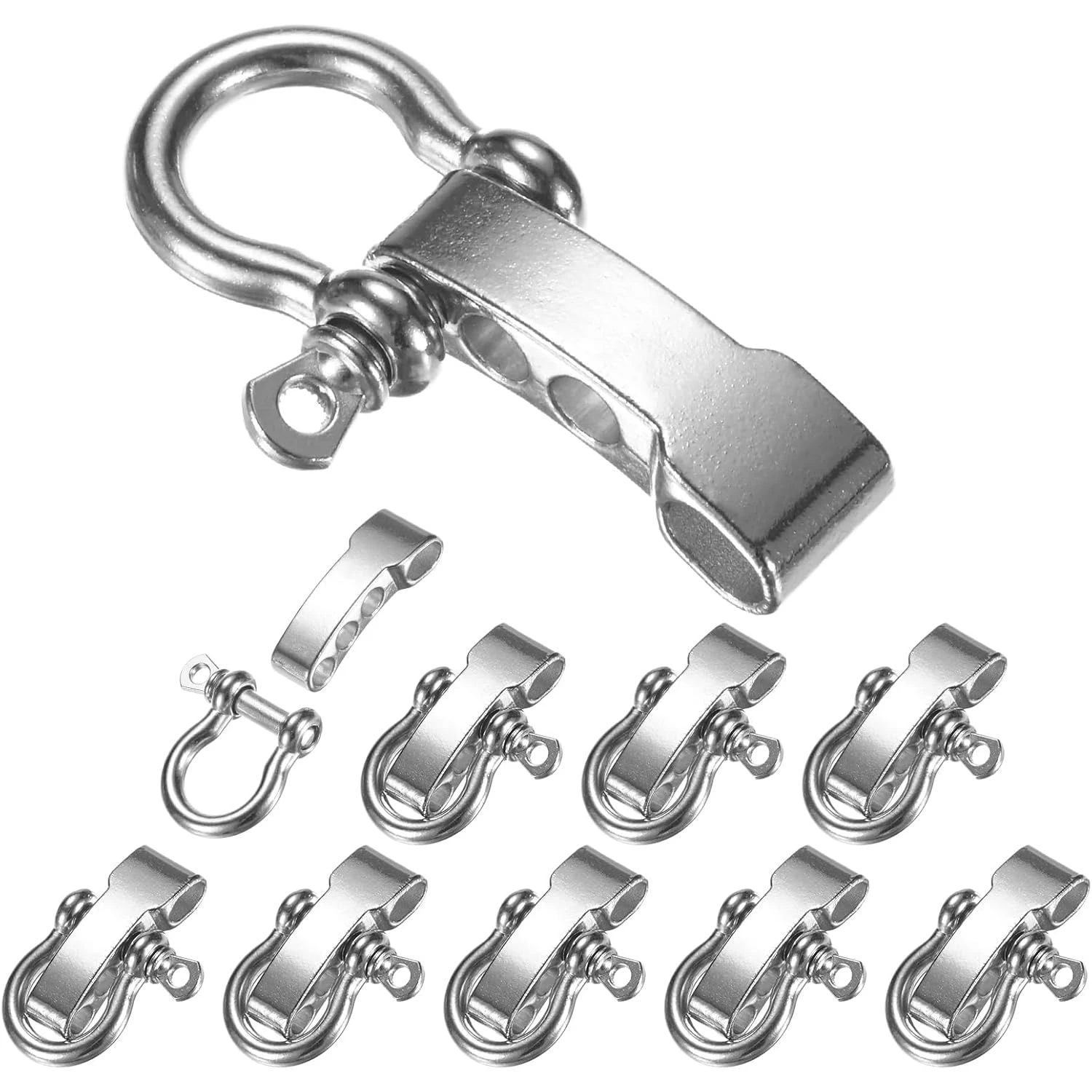 Set of Paracord Bracelet Metal Buckles - Durable U/O Ring Shackle Clasps for Outdoor and Camping Accessories