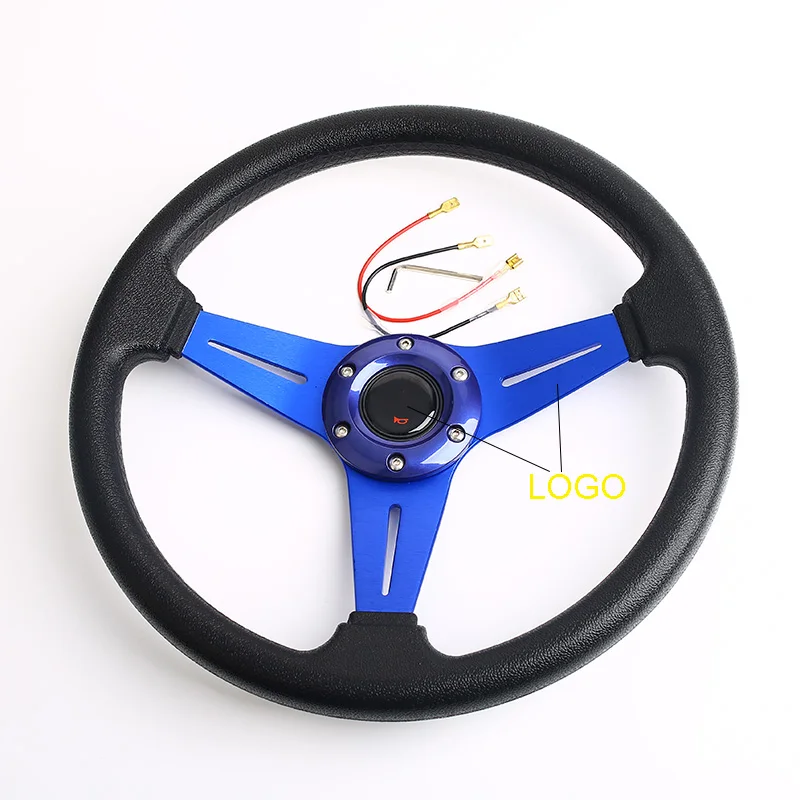 Universal 14inch Leather Steering Wheel Drift Sport Steering Wheels hollow car steering wheel