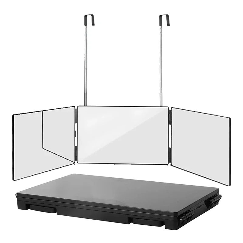 مرآة قابلة للطي ثلاثية الجوانب بزاوية 360 درجة، مر...