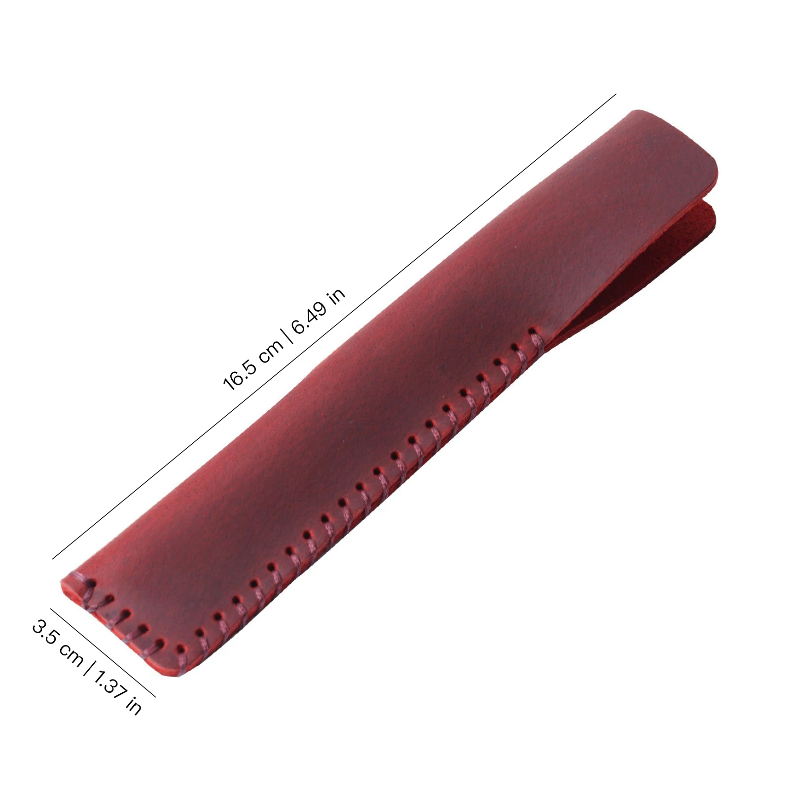 Handmade Genuine Leather Retro Cowhide Single Pencil Case Pen Holder Bag Pens Organizer Pouch Accessories for School Office 2