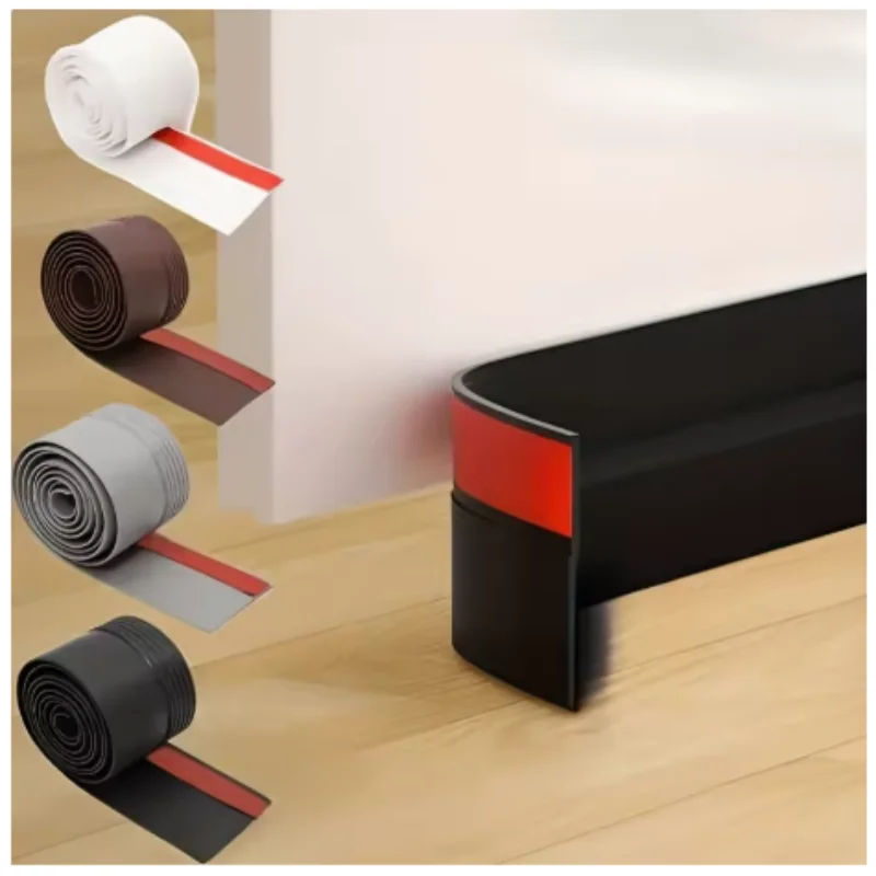 Self-Adhesive Door Bottom Seal - 4 Pack, Total Protection from Drafts, Dust, Water, Insects & Noise, Energy Saving 1m Length