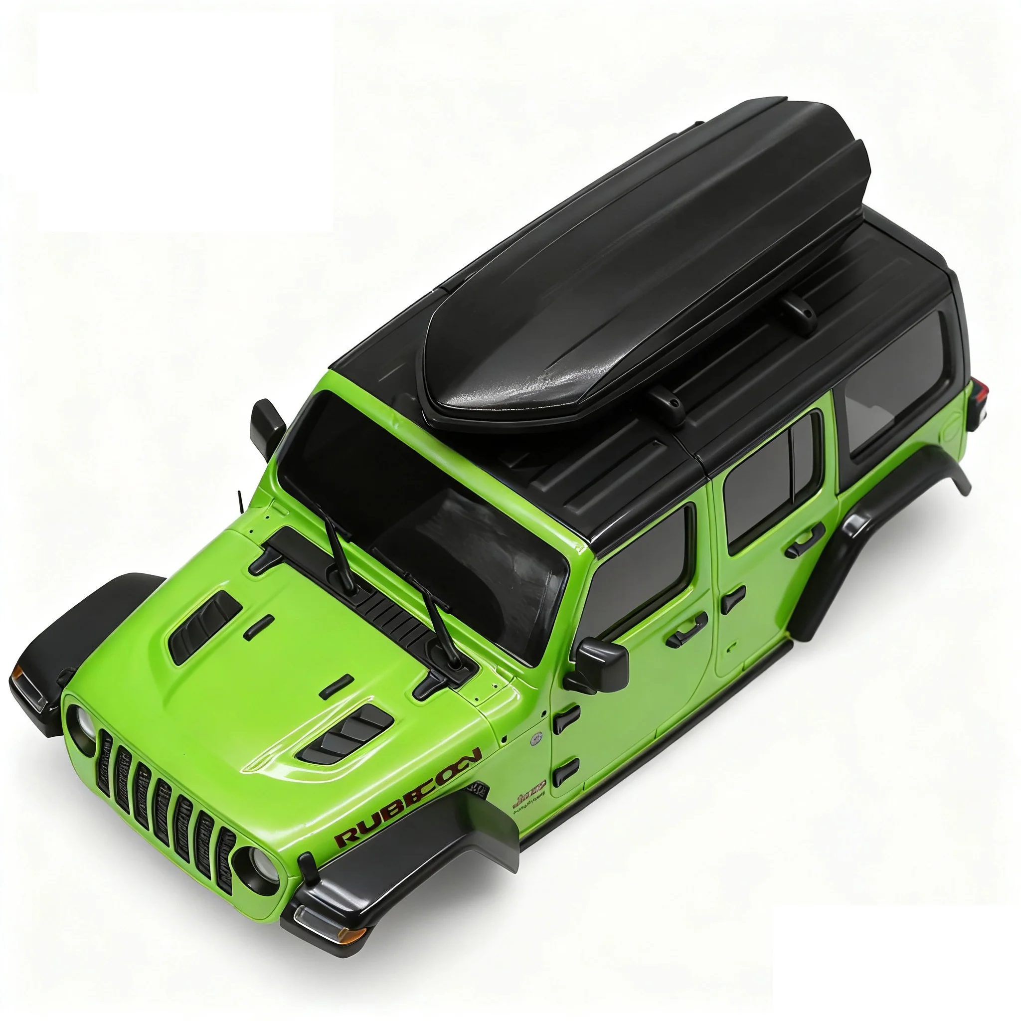 Coffre de toit décoratif sur un crawler RC 1/24, parfait pour ajouter du style à votre TRX4M ou SCX24.