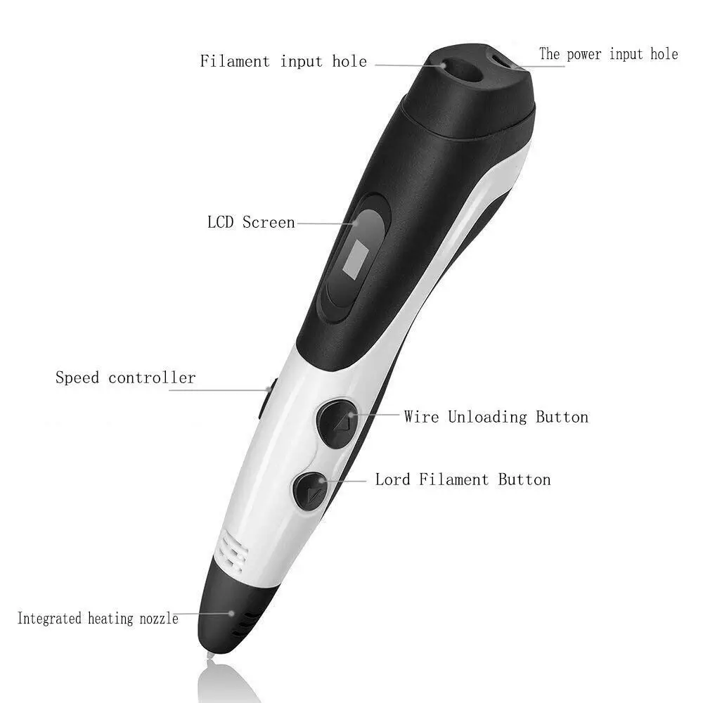 3D Printing Pen 3D Printing Pen Filament 3D Printing Pen DIY Drawing Pen for kids Adult 12 Colors 36M PLA Filaments +USB Type-C Rechargeable