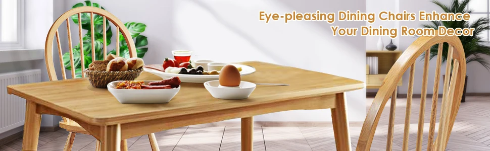 Description Picture 5 of itemSet of 2 Windsor Chairs, Wood Dining Chairs, French Country Armless Spindle Back Dining Chairs