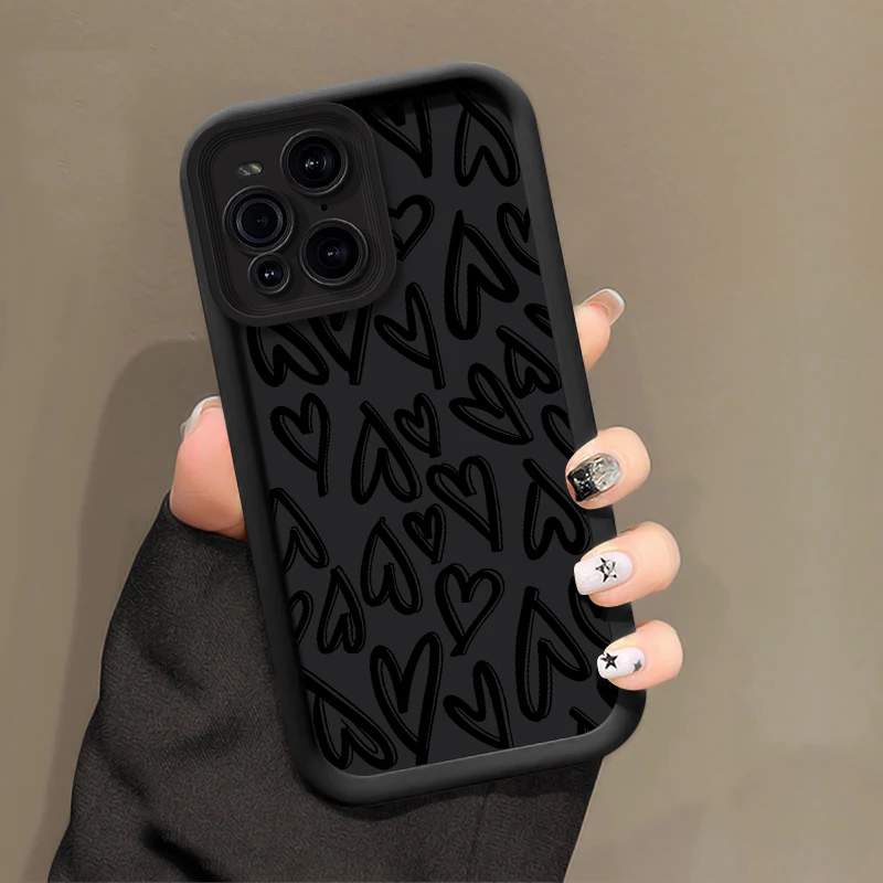 Matte Love Heart Pattern Shockproof Phone Case