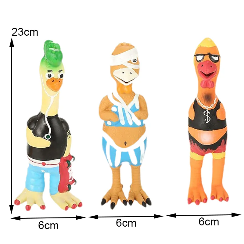 Squeaky Dog Rubber Toys Dog Latex Chew Toy Chicken Animal Bite Resistant Puppy Sound Toy Dog Supplies For Small Medium Large Dog 4