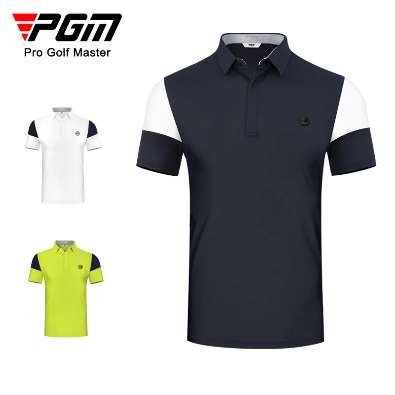 

PGM Men's Golf Shirts Summer Quick Drying Breathable Short Sleeve Outdoor Sports Sweat Absorbent Golf Wear Casual M-XXL
