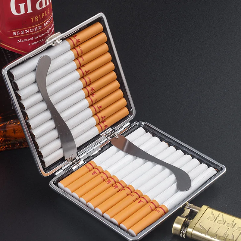 Vintage Metal Cigarette Case Box Portable 20 Cigarettes Case Holder Retro  Smoke Tool Pocket Smoking Accessories Men Gifts - Cigarette Accessories -  AliExpress