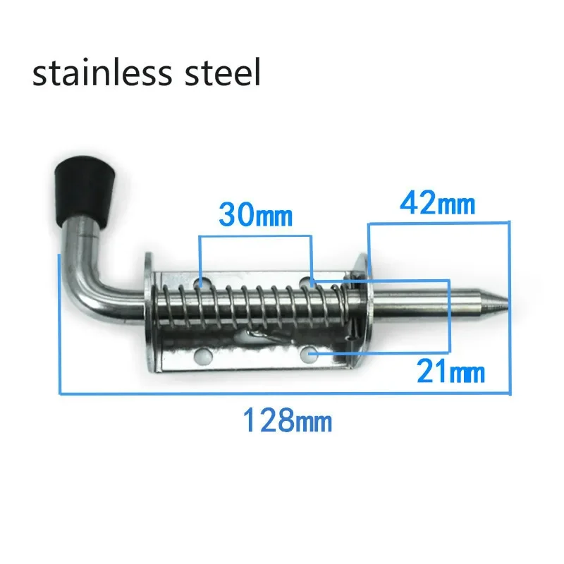 Latch Loaded Metal Security Barrel Bolt Latch 1PC 128mm*32mm Silver Tone Spring Latches Door Cabinet Hinges Hardware