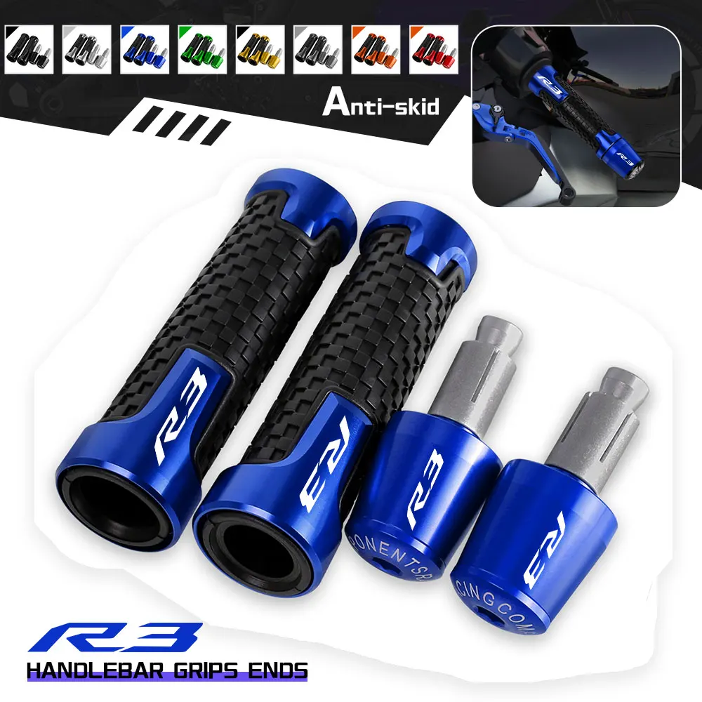 

FOR YAMAHA R3 YZF R3 2015-2017 2018 219 2020 2021 2022 Motorcycle Accessories 7/8" 22mm Handlebar Hand Grips Handle Bar Ends Cap