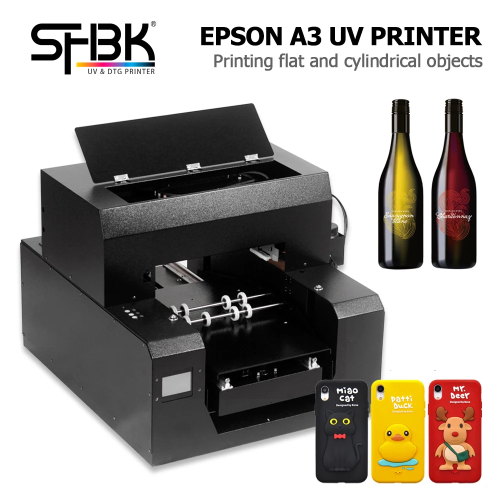 

Plastic Silicone TPU Phone Case Printer A3 Size UV Printer to Print 10 Phone Cases at Once Free Ink and Software free shipping