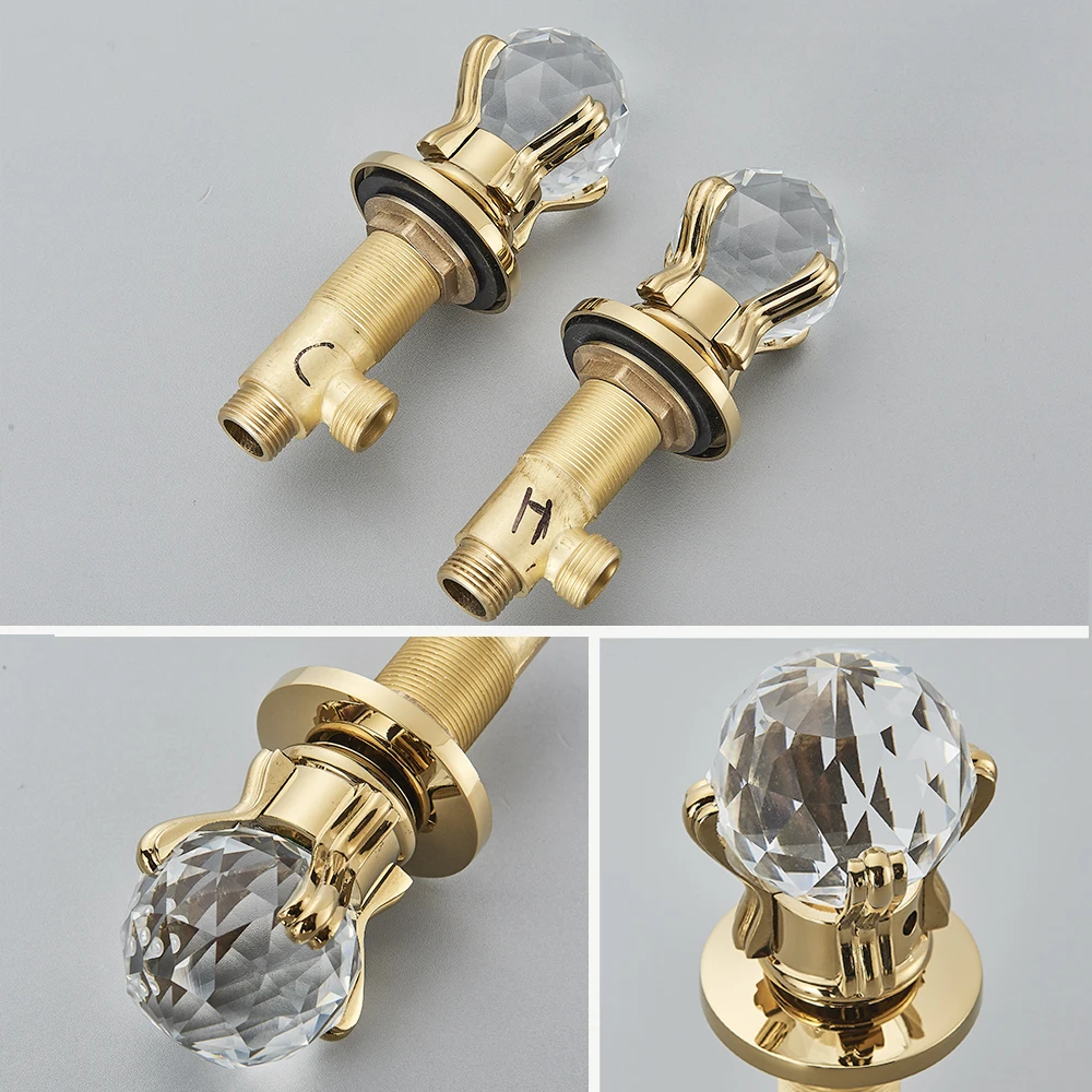 Grifo de Oro cepillado de lujo para bañera, grifería de agua caliente y  fría oculta para lavabo de pared, grifo dorado asequible - AliExpress