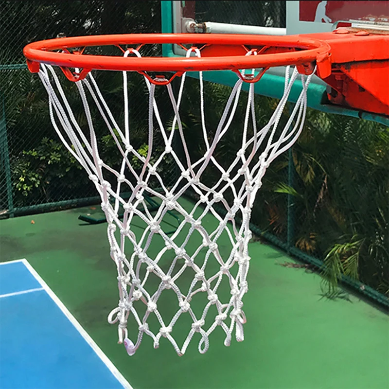 Outdoor Sports Basketball Net Standard Nylon Thread Basketball Hoop Mesh Net Backboard Rim Ball Pum 12 Loops