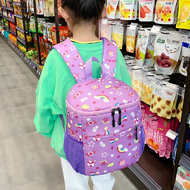 Children Baby Fashion Rainbow Large Bucket Bags In Kindergarten 2022 New Cute Rainbow Girls Sweet School Bags for Travel Hot
