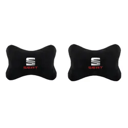 Ergonomic Car Headrest Lumbar Cushion and Neck Support Pillow (Black)