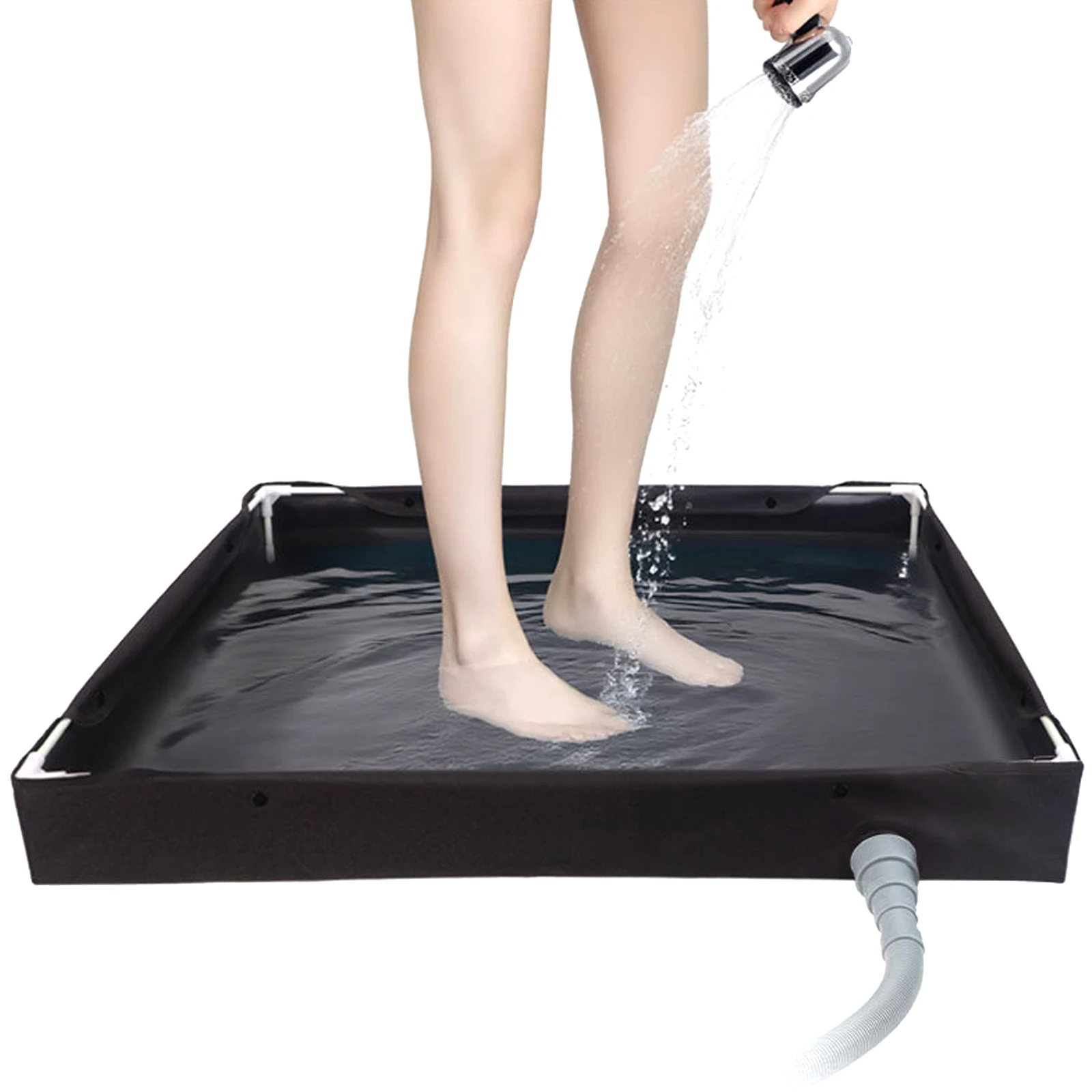 Portable Shower Pan Camping Shower Base Camping Shower Tent Floor Base for RV Outdoor Camping Shower Beach Pet Bath