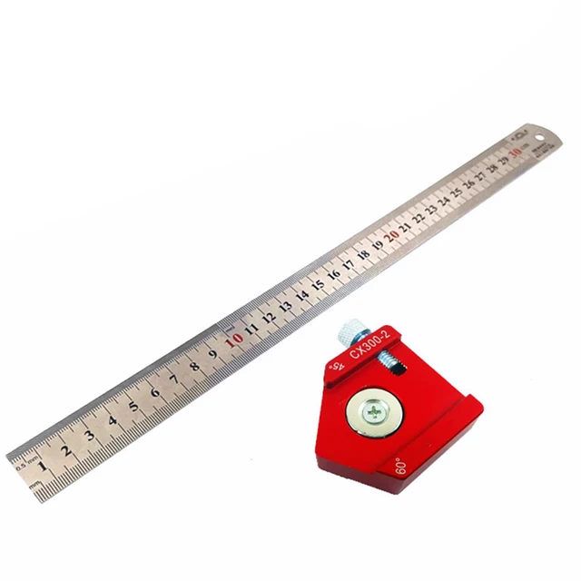 Positioning Block Stop 45/90 Degrees Block Aluminum Alloy Steel Ruler ...
