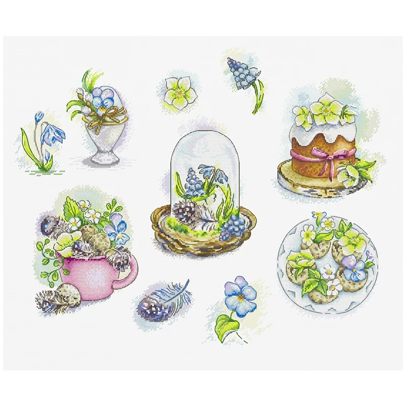 

Easter Spring Patterns Counted Cross Stitch 11CT 14CT 16CT 18CT DIY Cross Stitch Kits Embroidery Needlework Sets Home Decor