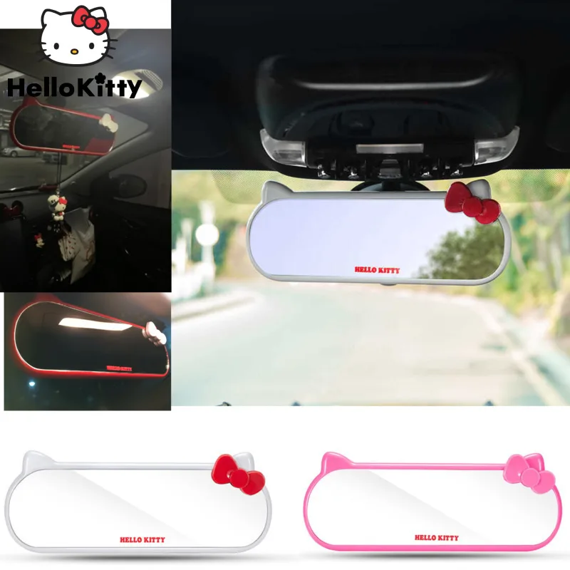 Anime Sanrio Hello Kitty Car Accessories Hello Kitty Rearview Mirror
