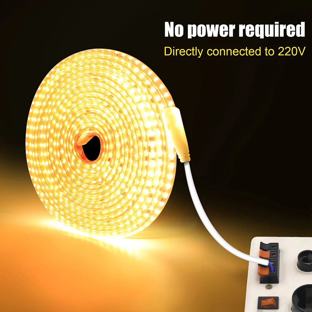 AC 2835 Led Strip Lights Dimmable 220V 230V 120 LEDs/m 0.5m 1m 2m 5m 10m 20m 50m Waterproof High Brightness Diode Tape Adhesive 5