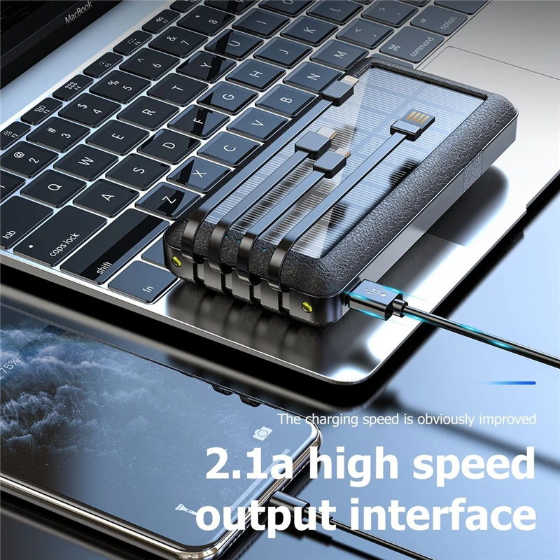 Solar Power Bank 30000mAh Portable Solar Charger Powerbank for iPhone 16 Xiaomi Samsung External Battery Fast Charging Poverbank 3