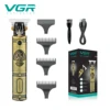 VGR Hair Clipper Professional Rechargeable Personal Care Vintage USB Engraving Scissors T9 Trimmer USB Reduction Barber V-085